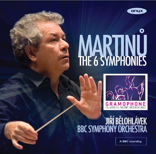 CD cover featuring conductor Jiří Bělohlávek and text “Martinu: The 6 Symphonies”.