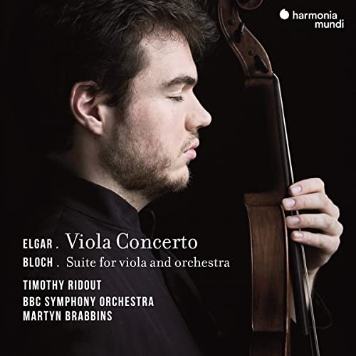 CD cover featuring a young man with a viola, text details composers and orchestra.