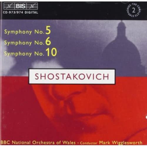 CD cover for Shostakovich Symphonies 5, 6, and 10 by BBC National Orchestra of Wales.