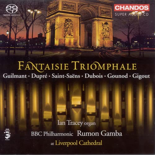 CD cover featuring the Arc de Triomphe and organ pipes below.