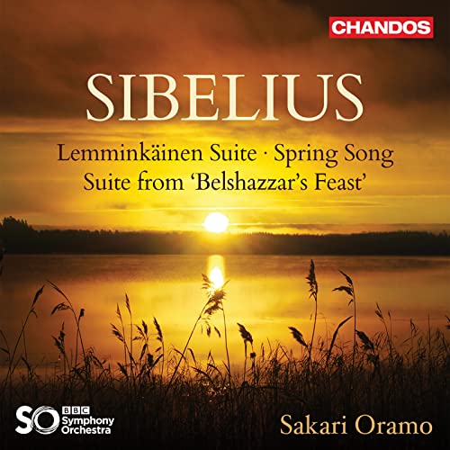 CD cover for Sibelius compositions with sunset landscape and text.