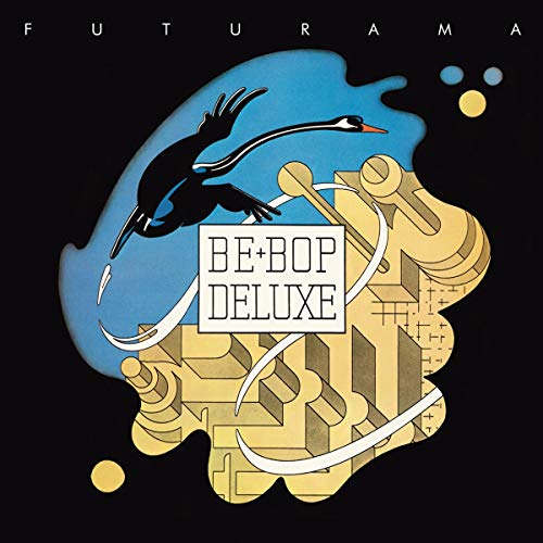 Futurama album cover: black bird over geometric gold and blue shapes.
