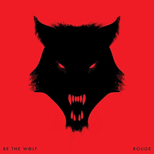 Red background with a black wolf’s head, glowing red eyes, and sharp teeth.
