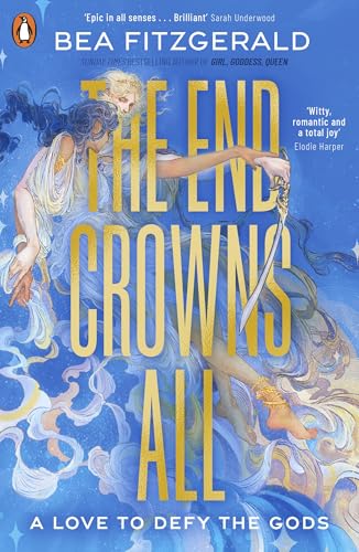 Book cover: woman with sword, gold lettering, and swirling blue smoke.