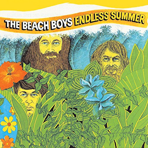 Album cover for The Beach Boys’ “Endless Summer” featuring portraits and flowers.