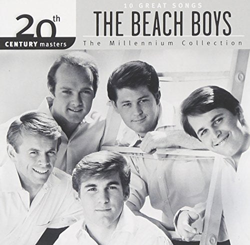 Black and white photo of The Beach Boys on a CD cover.