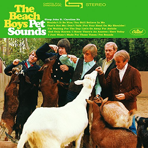 The Beach Boys’ “Pet Sounds” album cover with the band and goats.