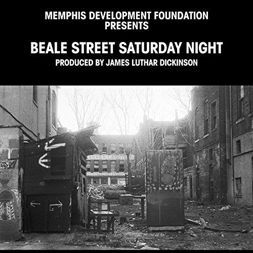 "Album cover with black-and-white alley photo and white text on a black background."
