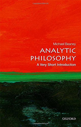 Book cover: "Analytic Philosophy" by Michael Beaney, red and green abstract design.