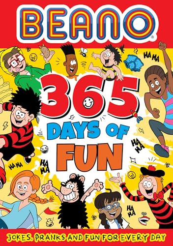 Beano book cover with cartoon children and the text "365 Days of Fun".