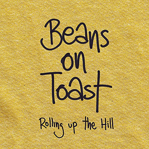 CD cover with gold glitter texture and handwritten text: "Beans on Toast".