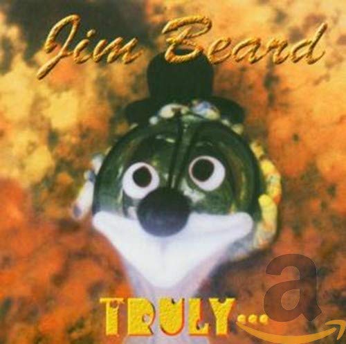 CD cover for Jim Beard’s “Truly” featuring a cartoon raccoon face.