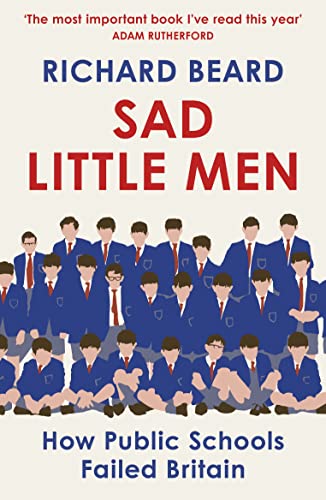 Book cover: “Sad Little Men” with rows of boys in blue blazers.