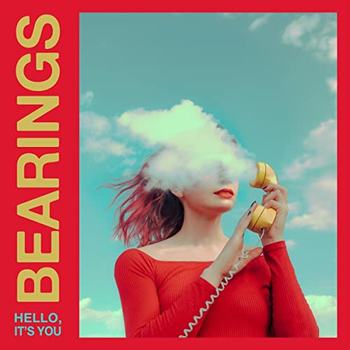 Album cover: woman with yellow phone, smoke, and blue sky.