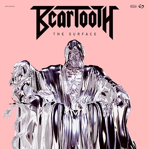 Beartooth album cover: metallic, hooded figure against a pink background.