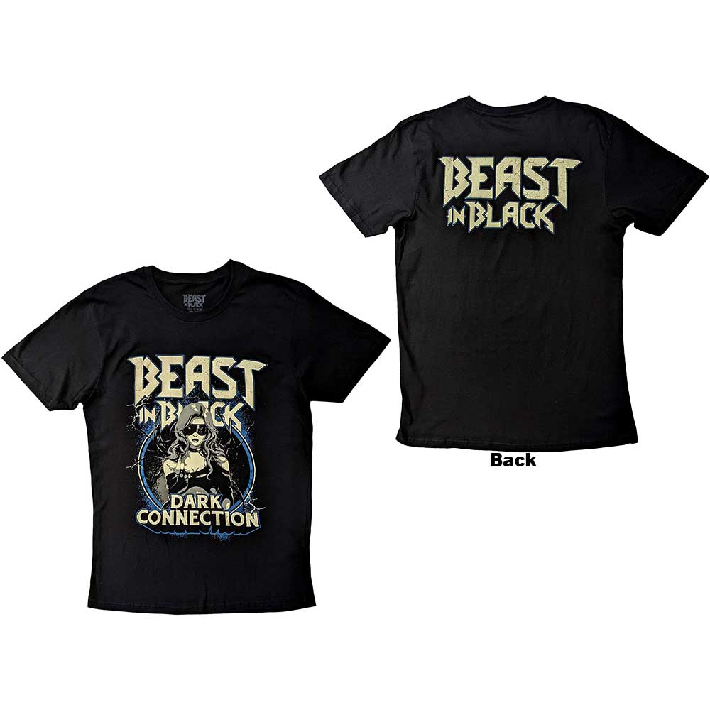 Black unisex t-shirt with large back print of a dark, connected female figure.