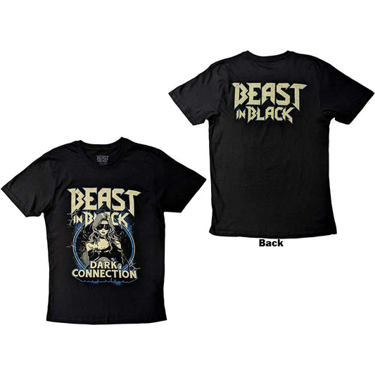Black unisex t-shirt with large back print of a dark, connected female figure.