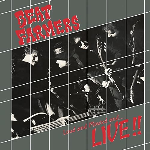 Beat Farmers album cover: black and white band photo with red text.