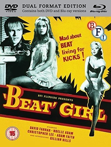 “Beat Girl” Blu-ray cover featuring black and white film stills and bold text.