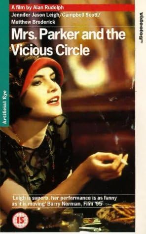 Movie poster for "Mrs. Parker and the Vicious Circle" featuring a woman in red.