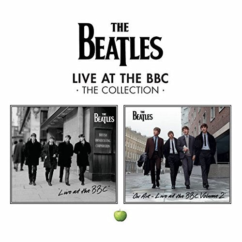 The Beatles “Live at the BBC” CD collection cover with band photos.