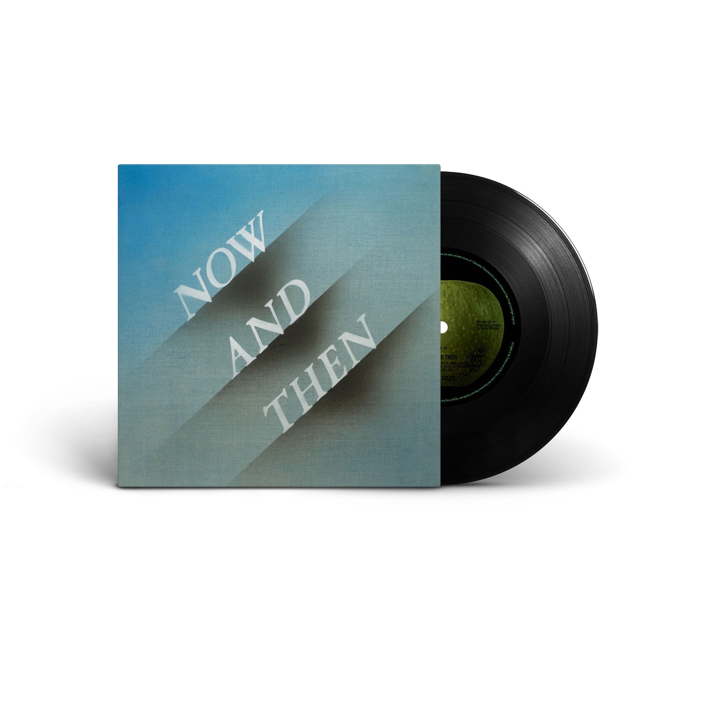 The Beatles’ “Now And Then” vinyl record with textured sleeve.