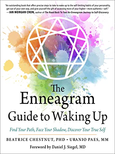 Book cover with colorful watercolor background and Enneagram symbol.