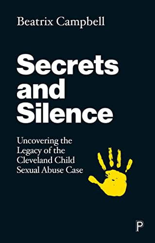 Book cover: "Secrets and Silence" with a yellow handprint image.