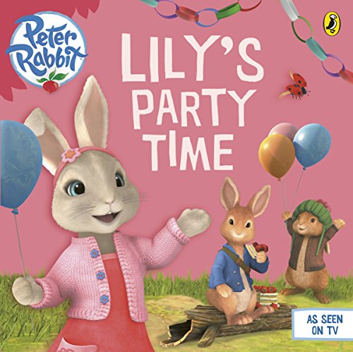 Peter Rabbit animation cover featuring Lily, and other rabbits at a party.