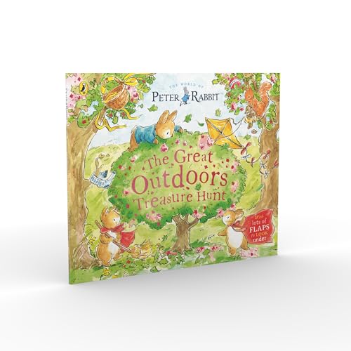 Peter Rabbit lift-the-flap book cover with rabbits in a garden.