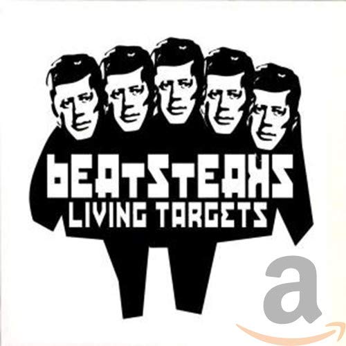 Black and white album cover for Beatsteaks’ “Living Targets” featuring five faces.