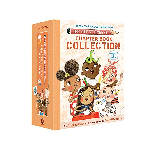 A boxed set of The Questioneers chapter books featuring illustrated children on the cover.