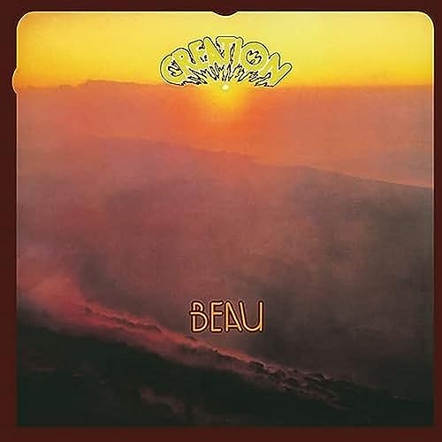 Vinyl record cover for Beau’s “Creation” with sunset and text.
