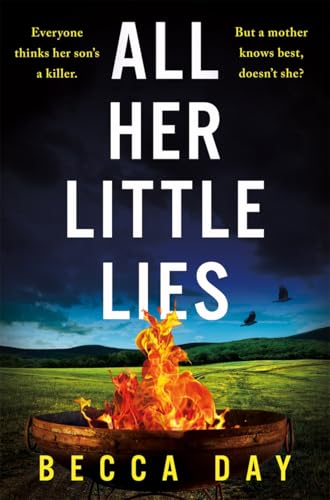 Book cover: “All Her Little Lies” with a burning barrel image.