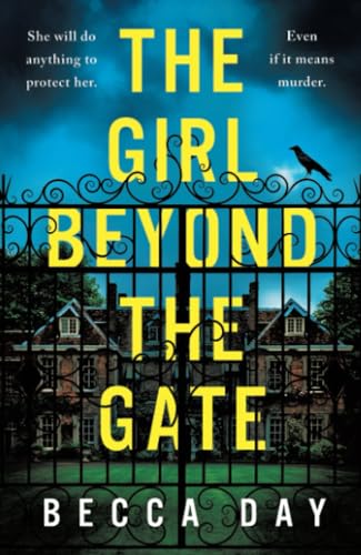 Book cover with yellow title text over a dark, gated mansion scene.