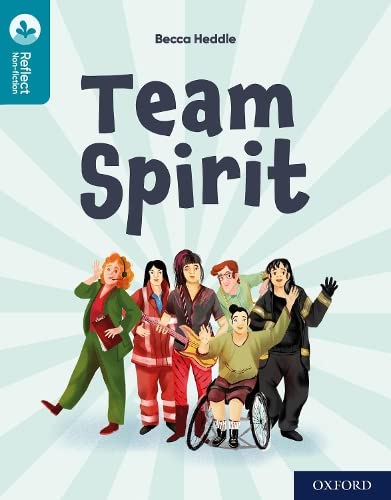 Book cover: "Team Spirit" with diverse illustrated figures.