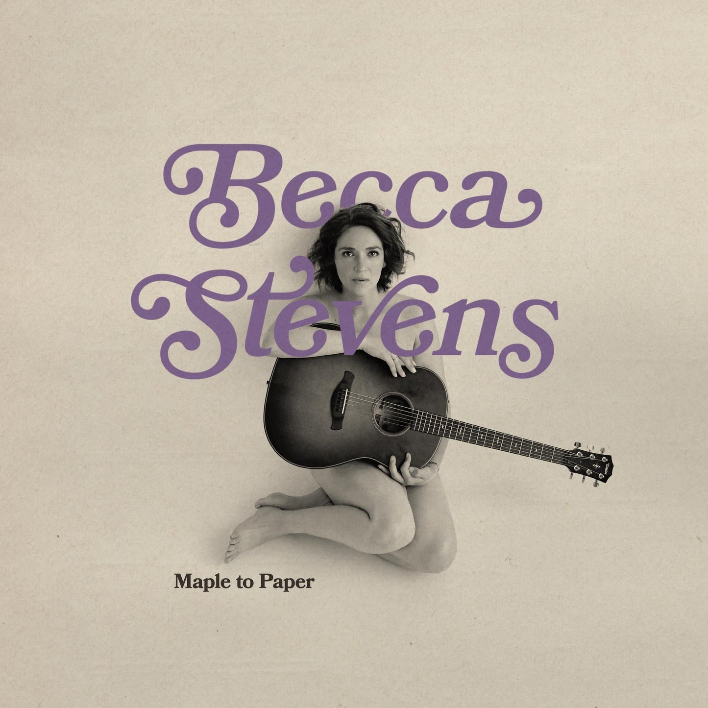 Becca Stevens album cover: woman with guitar, purple script lettering.