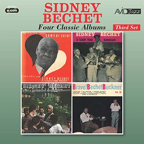 CD case with jazz musician Sidney Bechet's name and classic album covers on the artwork.