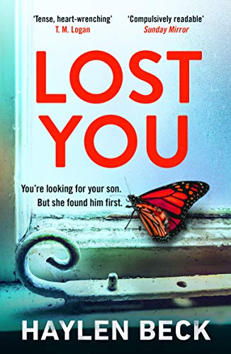 Book cover: "Lost You" by Haylen Beck, with a butterfly and ornate railing.