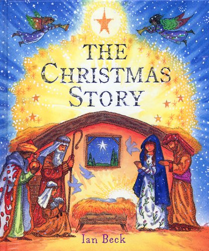 Book cover depicting the Nativity scene with angels and the star of Bethlehem.