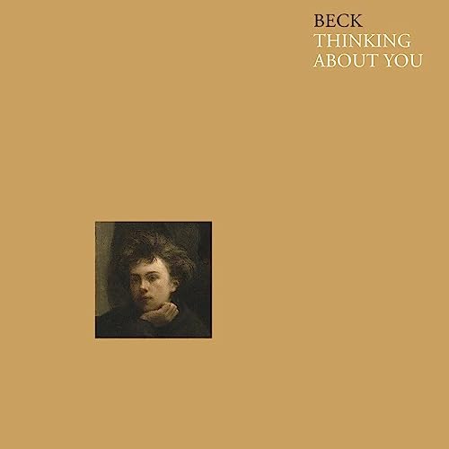 Album cover for Beck’s “Thinking About You” featuring a portrait.
