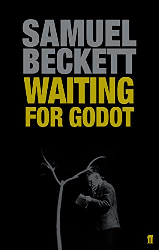 Book cover for Waiting for Godot by Samuel Beckett featuring a man and tree.
