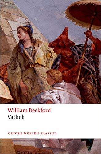 Book cover for “Vathek” featuring a painted scene of figures in ornate clothing.