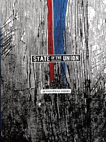 Book cover: "State of the Union," political poems, abstract red and blue design.