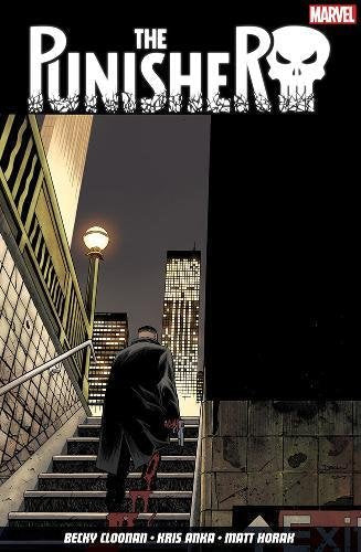 The Punisher comic book cover featuring a figure with a gun in a city.
