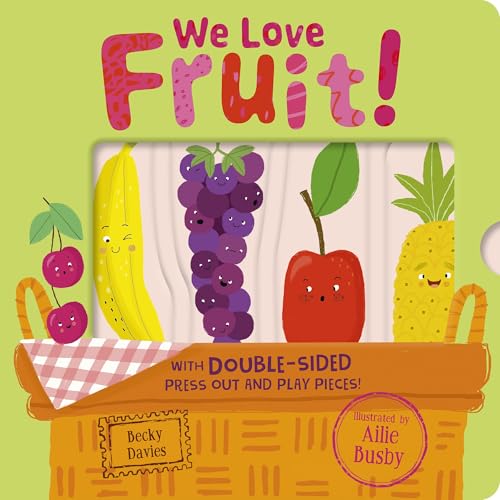 Colorful illustrated children’s book cover featuring various fruits in a basket.