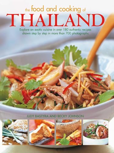 Cookbook cover featuring a bowl of Thai salad and four smaller food images below.