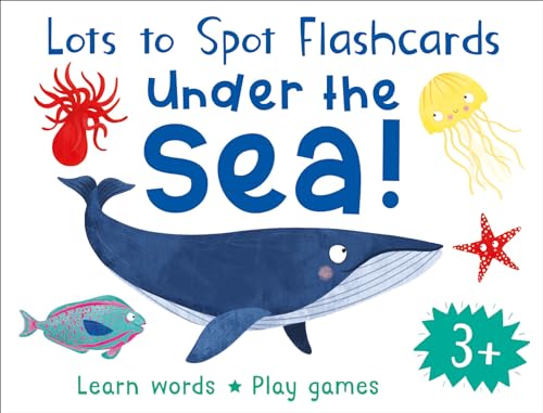 Flashcards with illustrated whale, jellyfish, and other sea creatures.