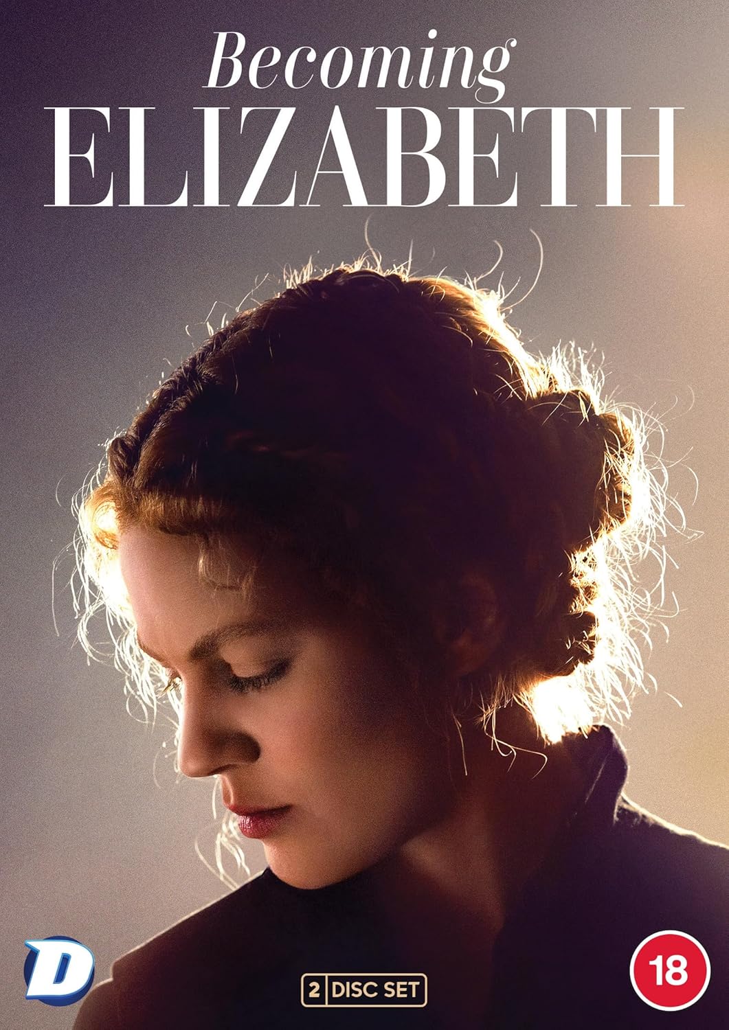 DVD cover for “Becoming Elizabeth” featuring a portrait of a woman.