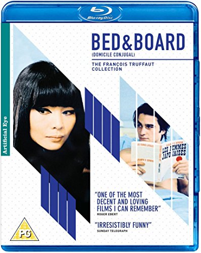 Blu-ray cover for Bed & Board featuring a woman and a man reading.